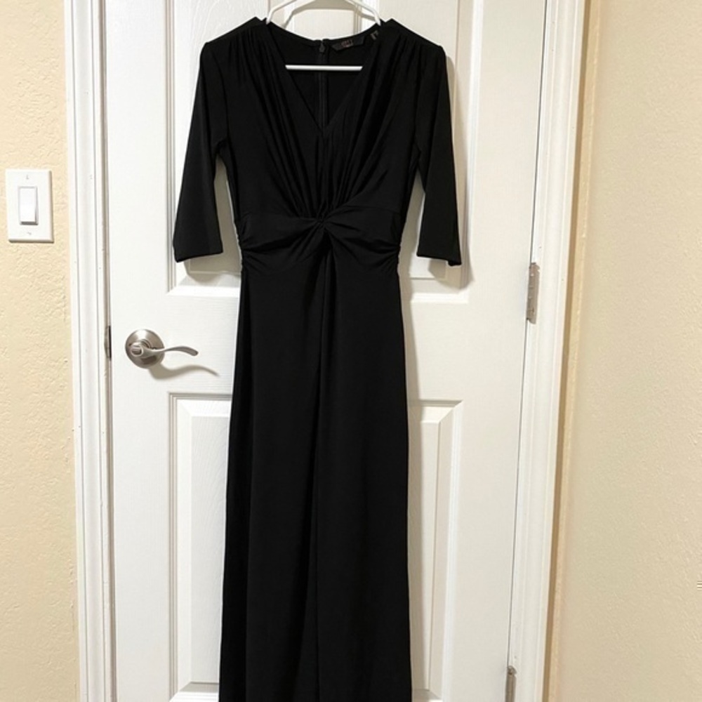 GILI Petite 3/4 Sleeves Twist Front Maxi D…